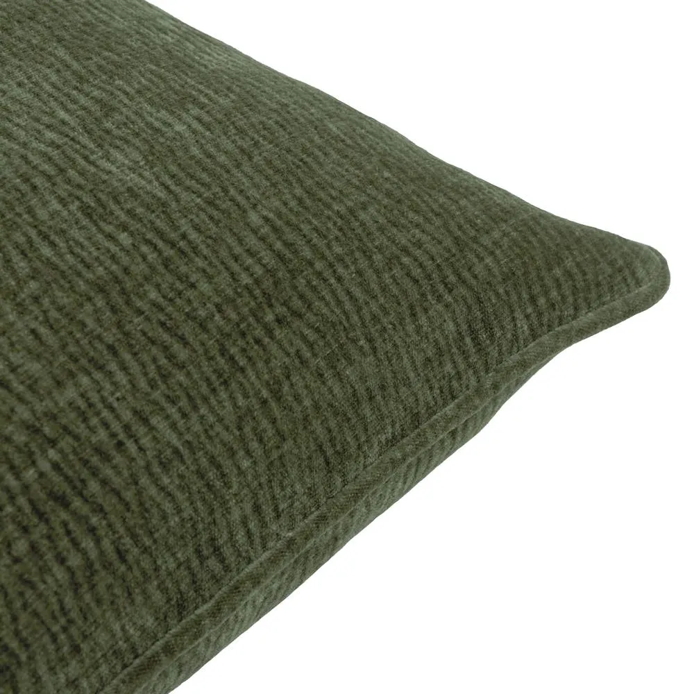 Yard Heath Washed Velvet Textured Cushion Olive 50 X 50Cm, Green 3