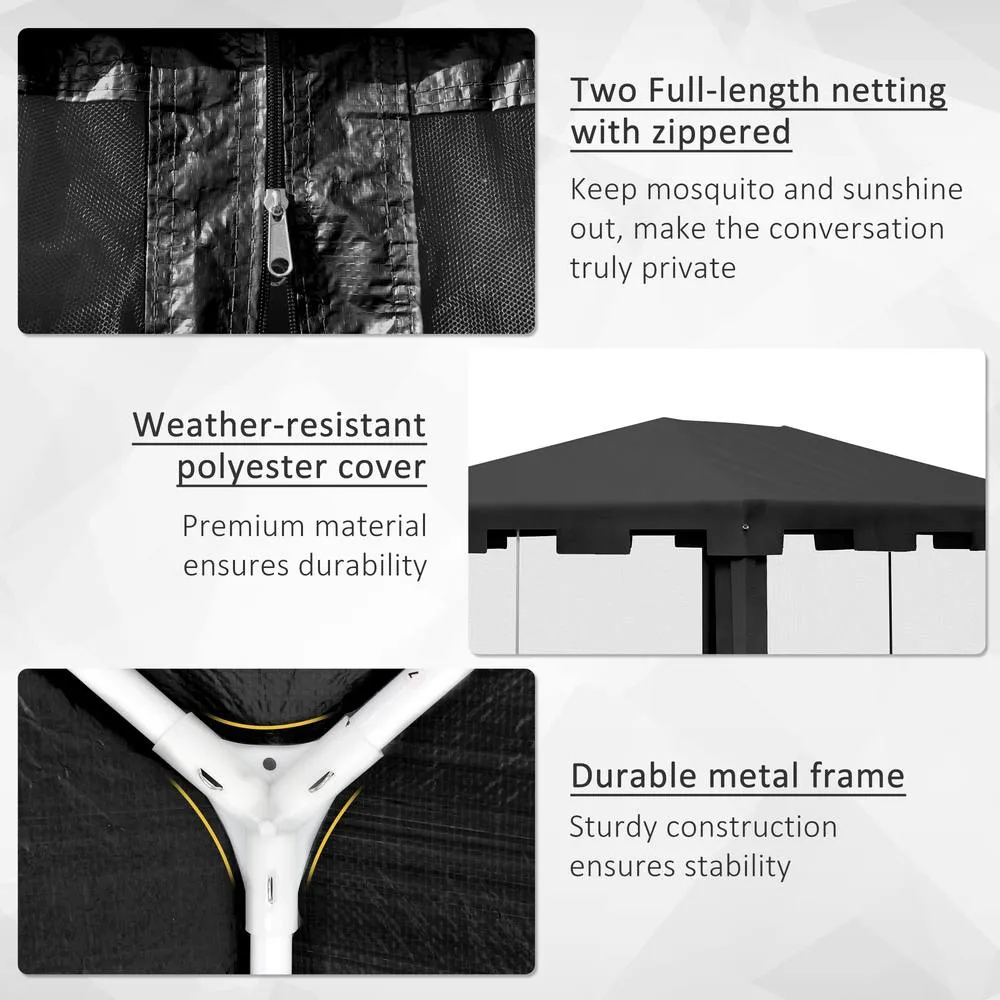 OUTSUNNY 4 x 3m Party Tent Waterproof Garden Gazebo Canopy Wedding Cover Shade in Dark Grey 5