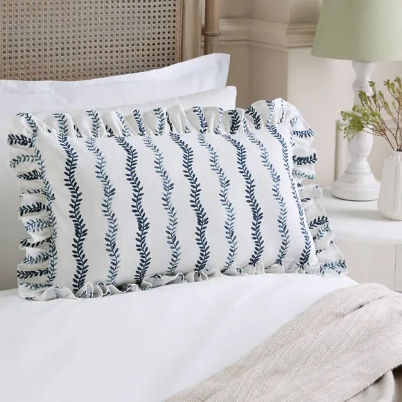 Trailing Leaves Frilled Rectangle Cushion Cover 5