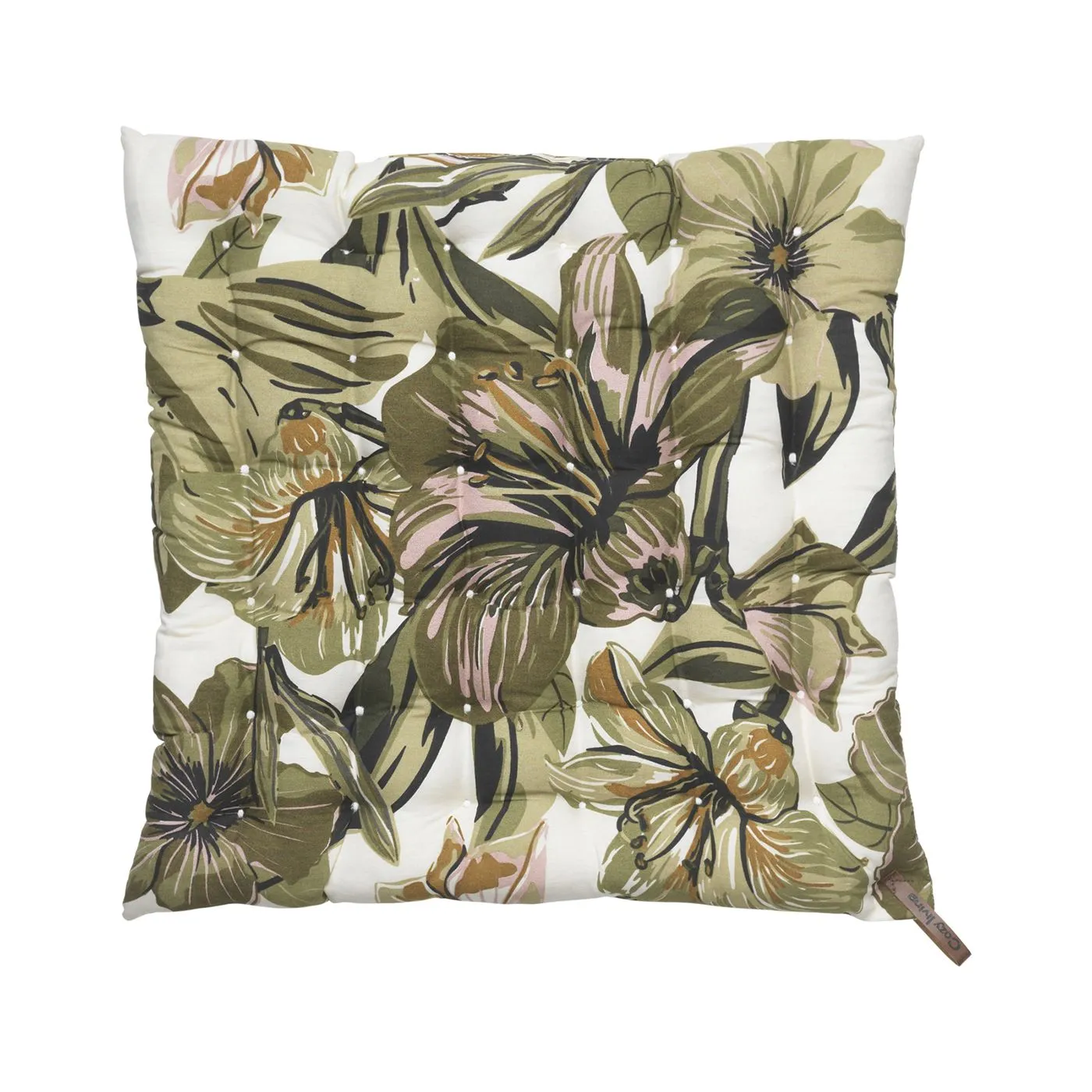 Floral Green Cotton Seat Pad