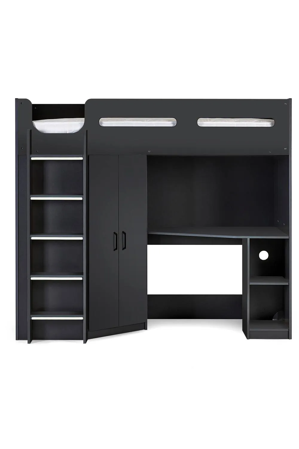 Julian Bowen Hercules Highsleeper Loft Bed with Desk in Dark Grey 3