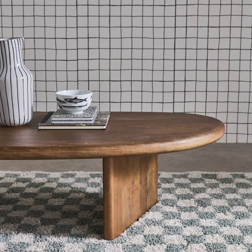 sweeek Oval coffee table mango wood in Dark Brown 4