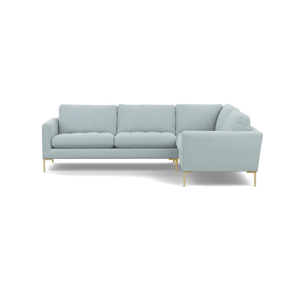 Heal's Eton Right Hand Facing Corner Sofa Brushed Cotton Mist Brass Feet