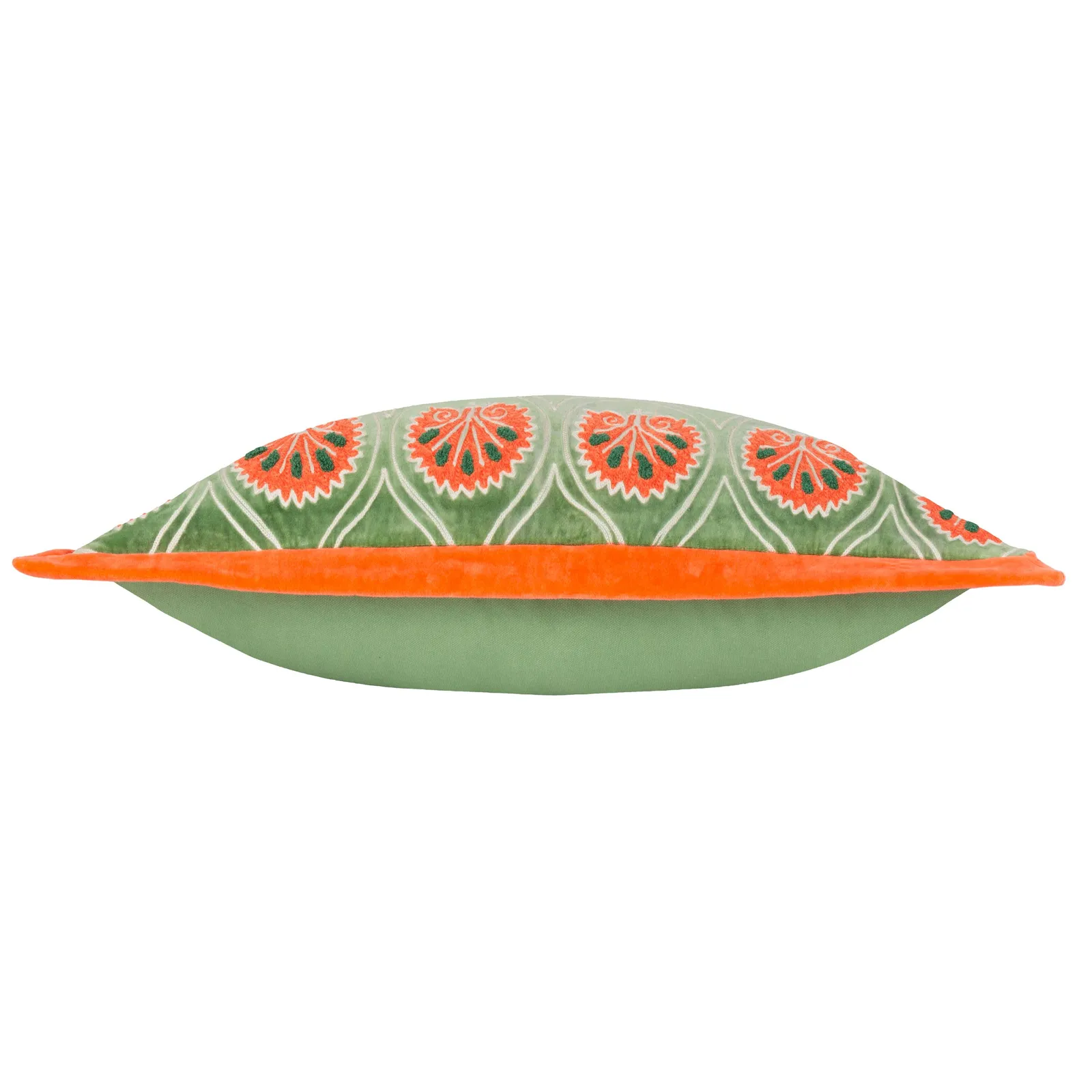 Paoletti Casa Abstract Embroidered Cushion in Green 4