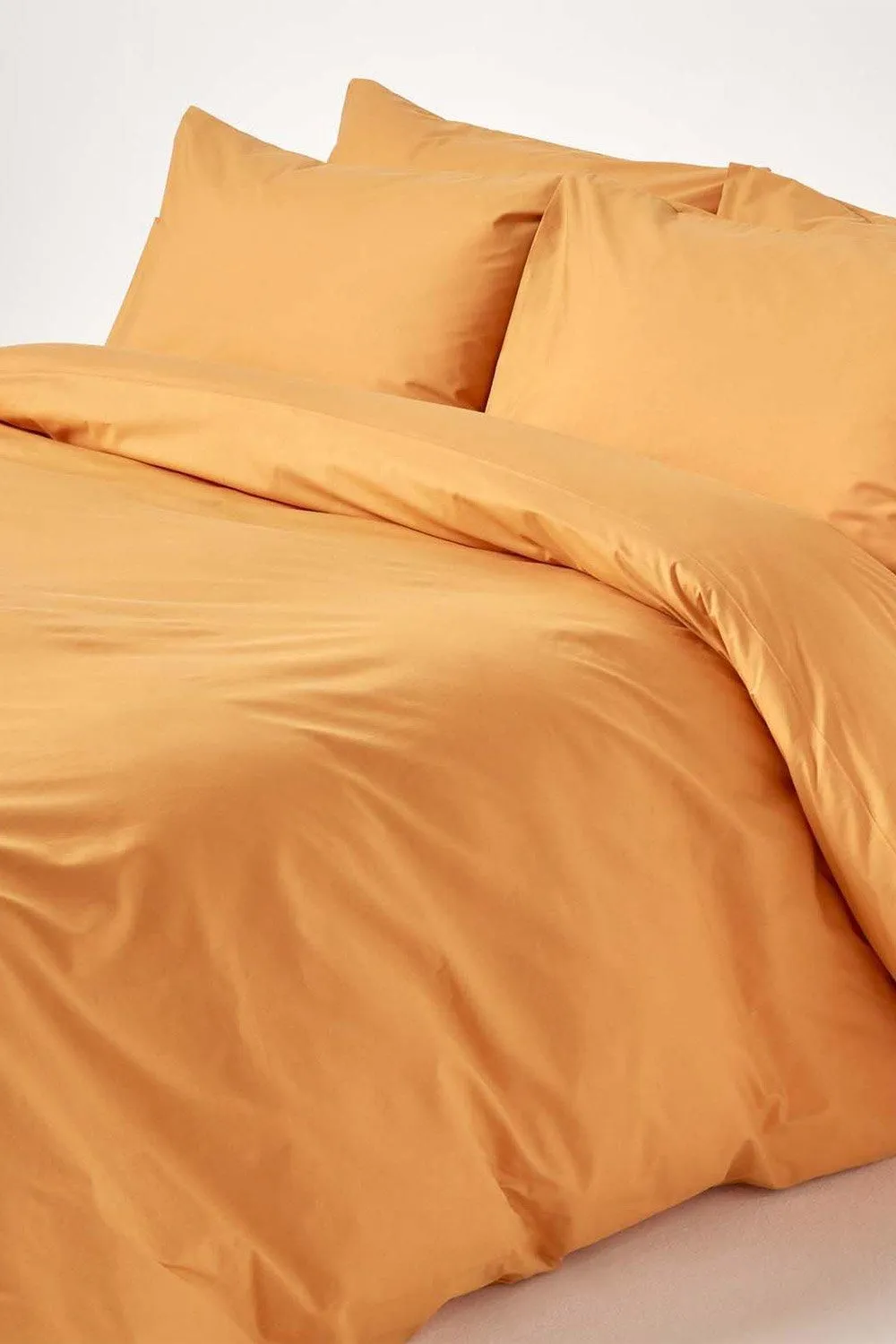 Homescapes Egyptian Cotton Duvet Cover with Pillowcase, 200 TC in Mustard 1