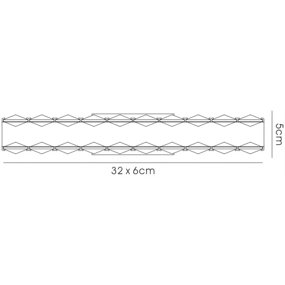 Netlighting Galaxy Horizontal Wall Lamp 3W LED 6000K Polished ChromeCrystal in Grey 6
