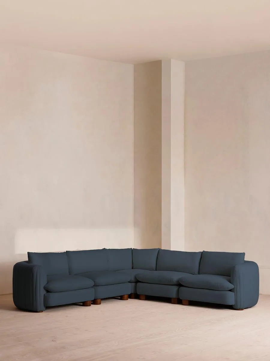 Vivienne Deeper Sit Modular Sofa, Corner Sofa, Linen, Prussian Blue