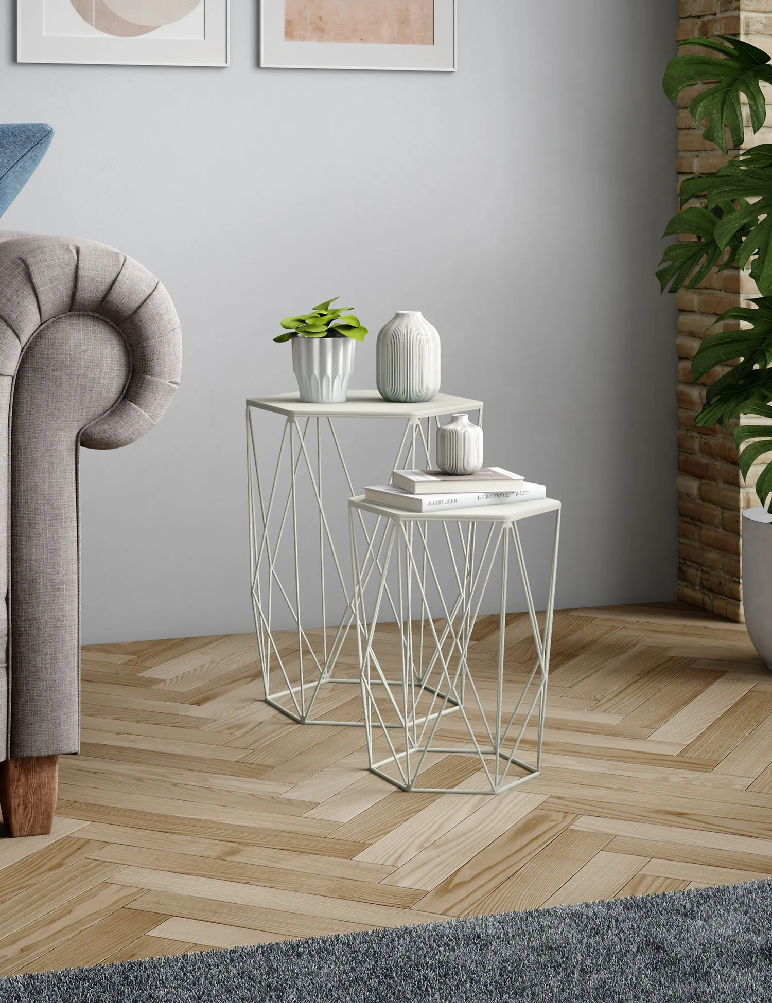 M&S Loft Wire Nest of Tables