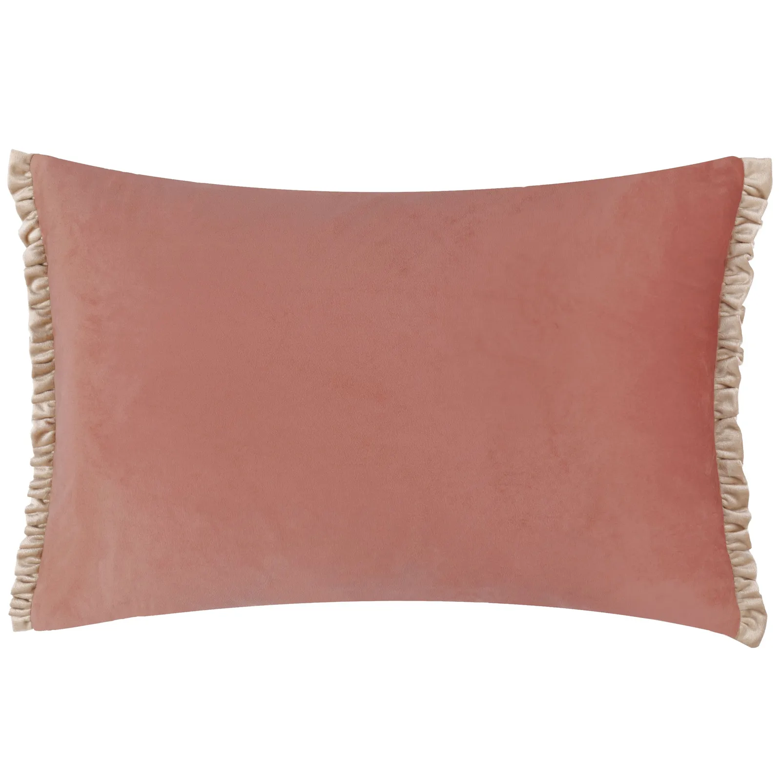 Wylder Tilly Velvet Frill Reversible Cushion in Dusty Pink 2
