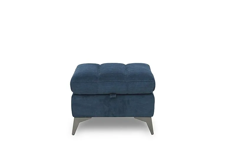 Angelo Fabric Storage Footstool - Dark Blue
