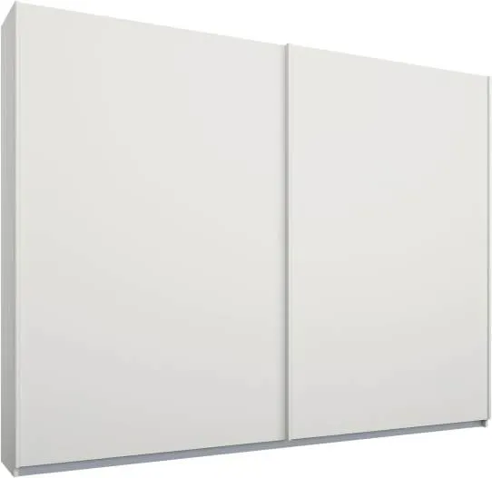 Malix 2 door 225cm Sliding Wardrobe, White frame,Matt White doors , Classic Interior