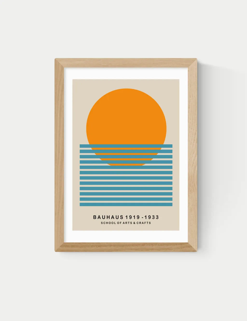 East End Prints Mid Century Sun Bauhaus Framed Art Natural
