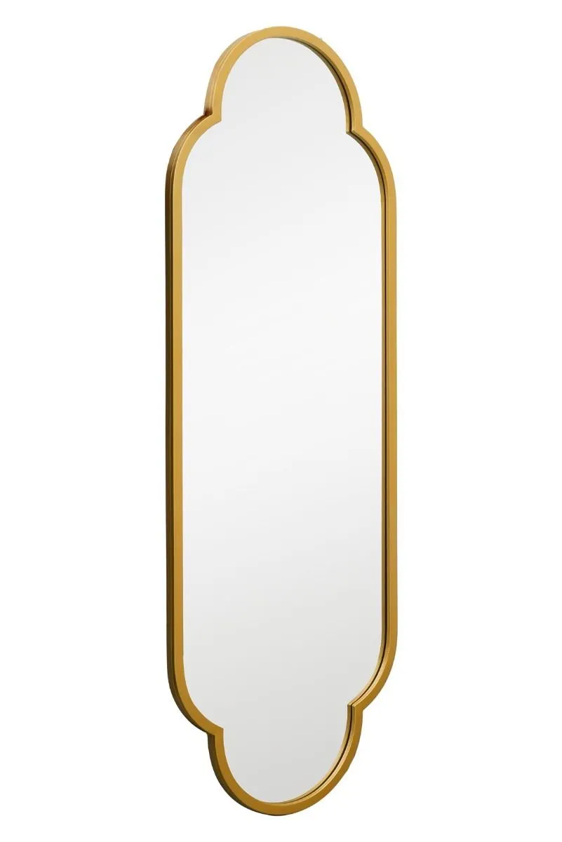 MirrorOutlet Gold Metal Framed Double Arched Oval Wall Mirror 59" X 20" 150 X 52CM 6
