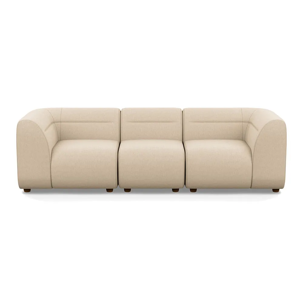 Heal's Lilli 3 Seater Sofa Brushed Cotton Oat Natural Beech Feet 1