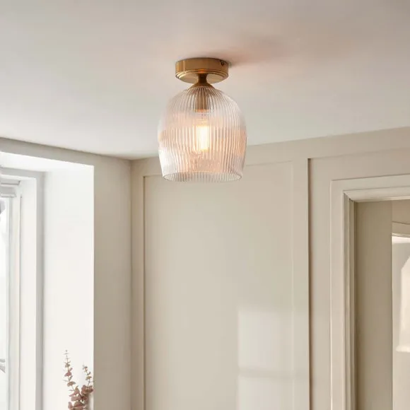 Vogue Leroy Ribbed Flush Ceiling Light