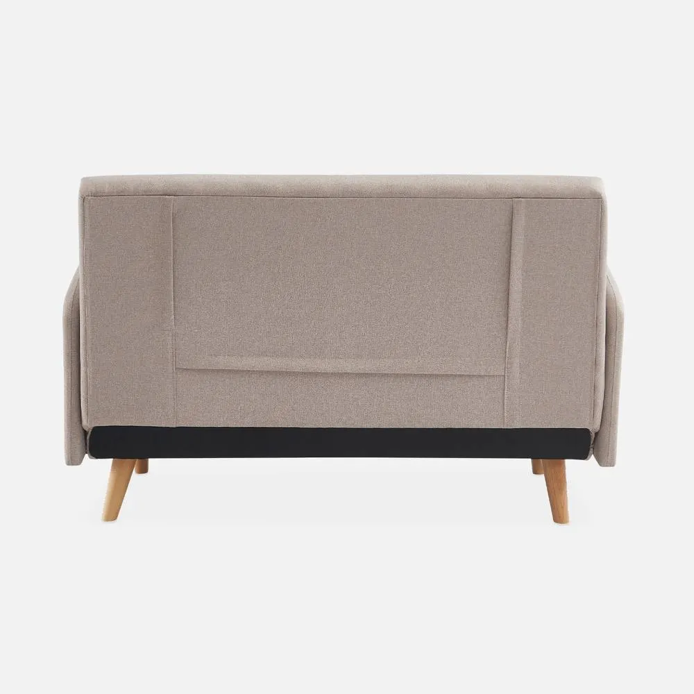 sweeek 2-seater Convertible Sofa Bed With Reclining Backrest in Beige 3