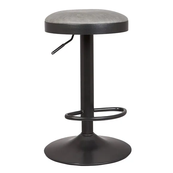 Terni Adjustable Height Swivel Bar Stool, Faux Leather 2
