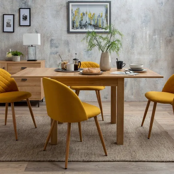 Fulton 4 Seater Oak Rectangular Dining Table with 4 Astrid Chairs