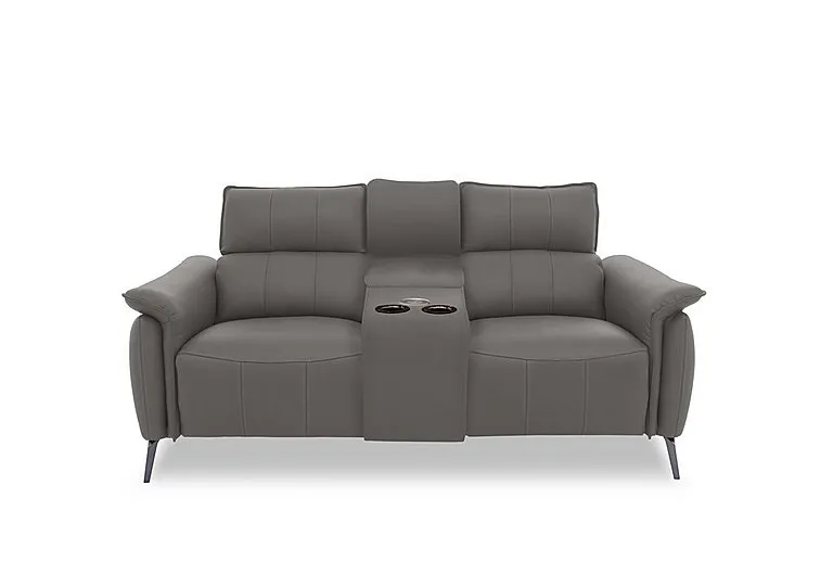 Jude Leather 2 Seater Power Recliner Sofa with Smart Console and Power Headrests