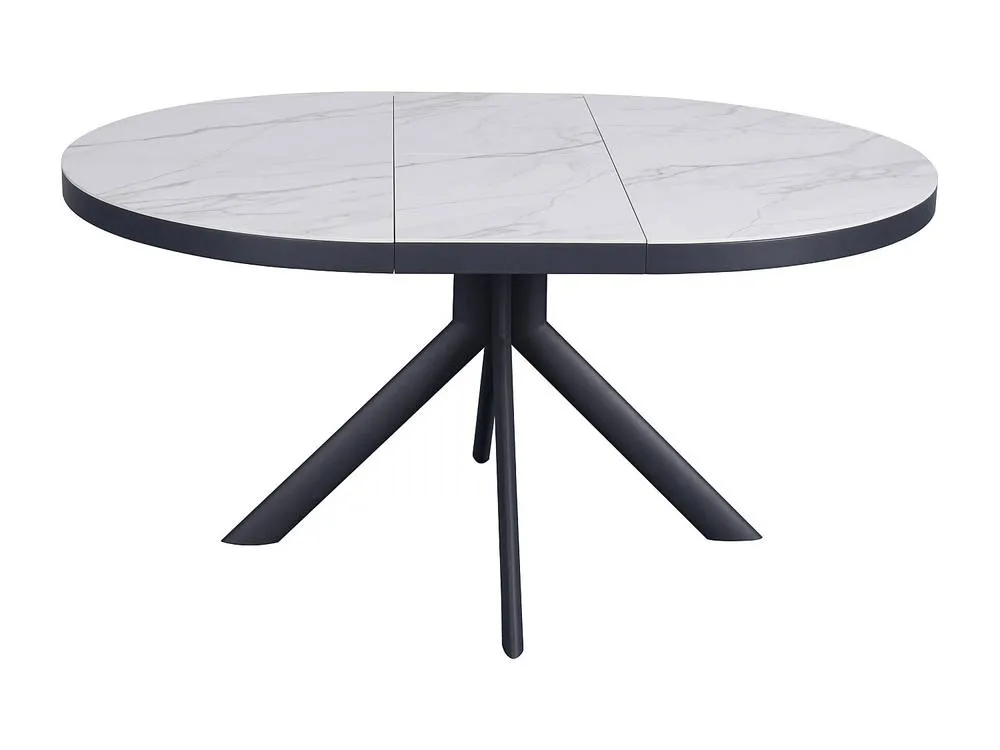 Vente-unique Extendable Dining Table for 4 To 6 People In Ceramic, MDF & Metal in White 5