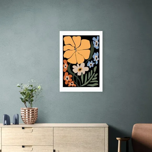 East End Prints Blooming Big Floral Night Print by Miho Art Studio 1