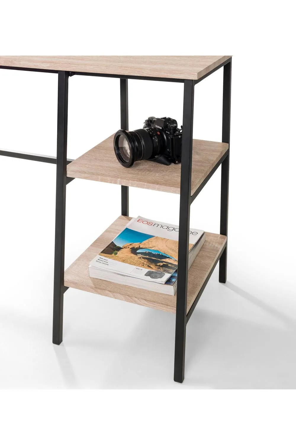 Julian Bowen Tribeca Desk with Shelves in Light Oak 6