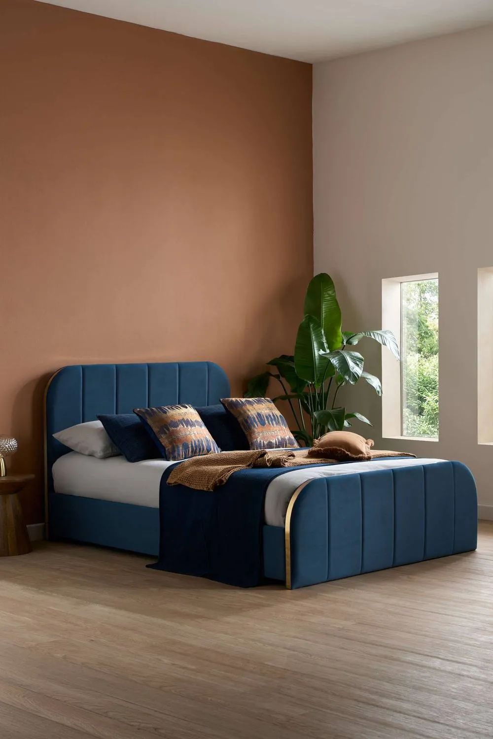 Birlea Rowan Double Fabric Bed Blue