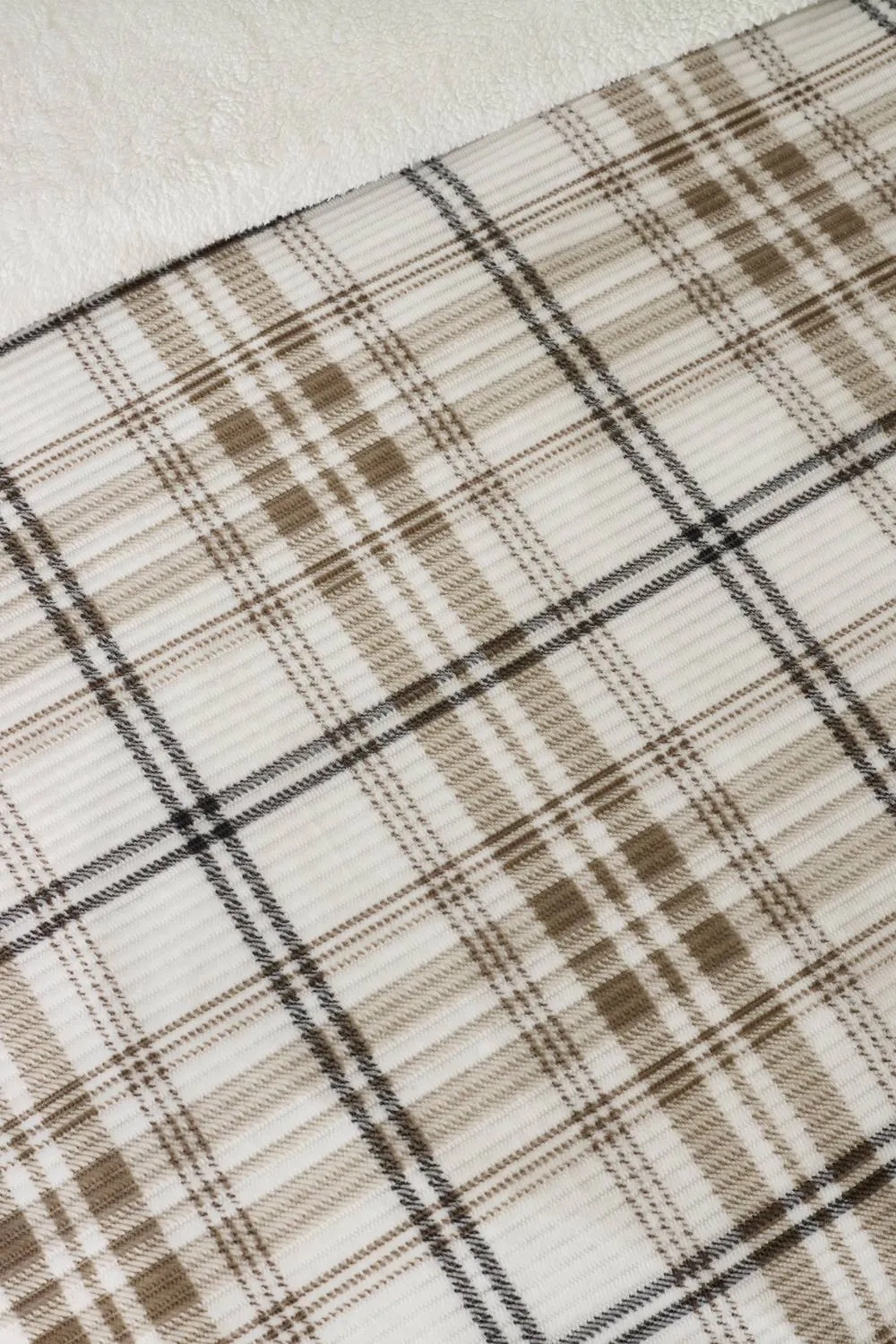 Catherine Lansfield 'Cosy Ribbed Check' Duvet Cover Set in Natural 3