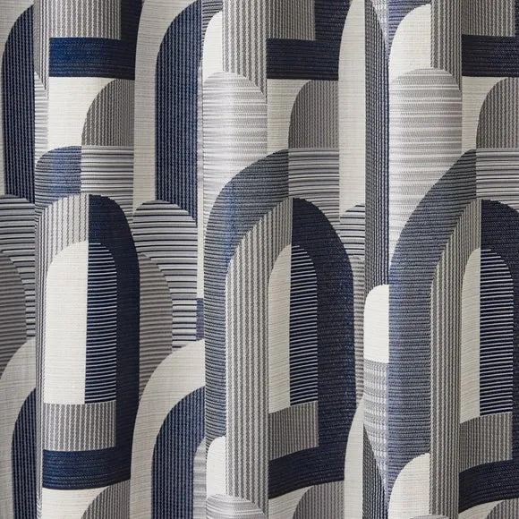 Alvin Geometric Jacquard Eyelet Curtains 3