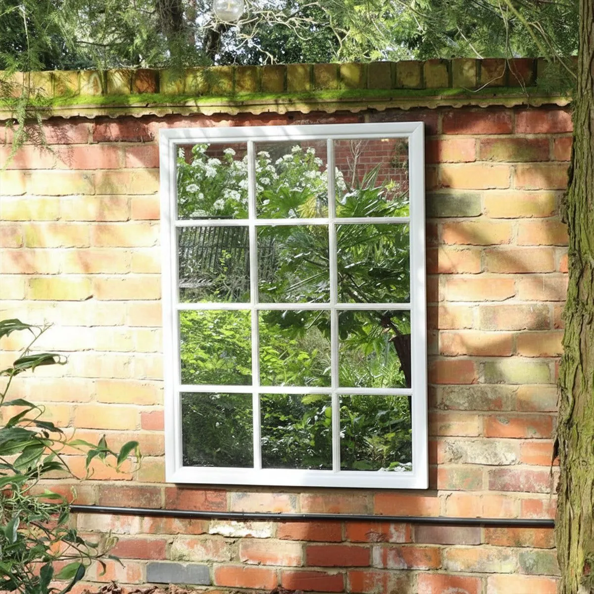 Melody Maison Large Matte White Window Mirror 130cm X 95cm 2
