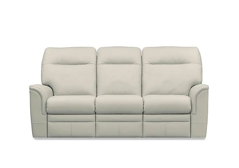 Hudson 23 Leather 3 Seater Recliner Sofa with Headrests and Power Lumbar - Como Dove