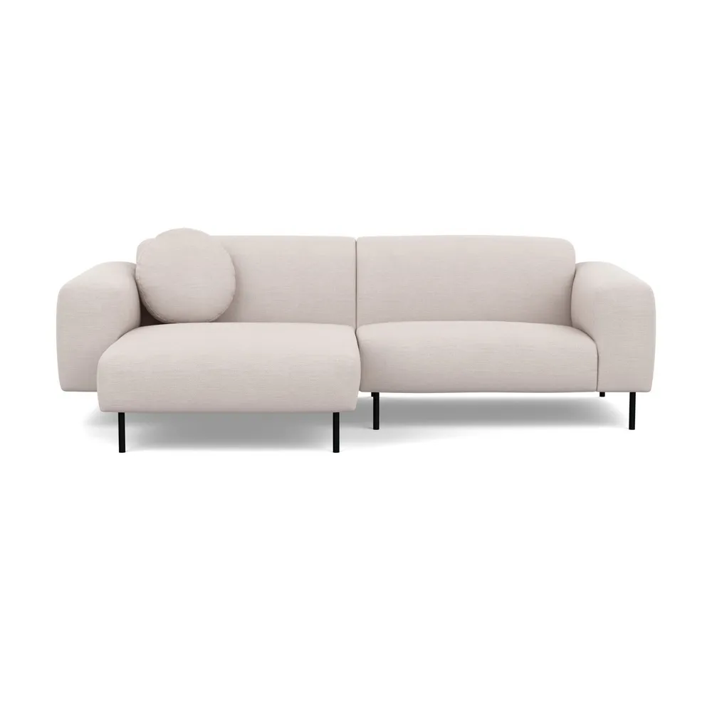 Heal's Luna Left Hand Facing Corner Chaise Sofa Tundra Texture Stone Black