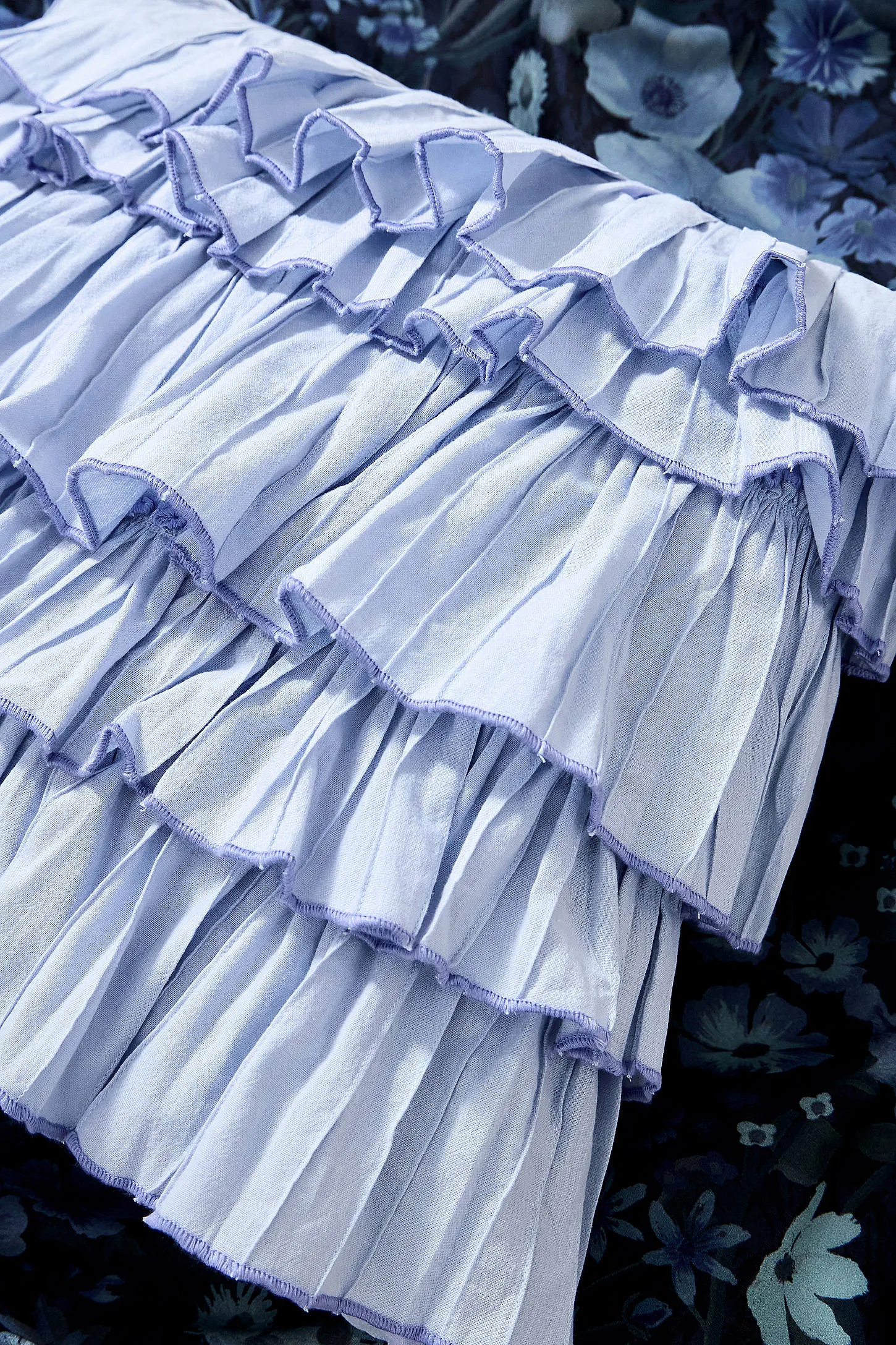 Blue Ruffle Cushion - Light Blue ALL 2