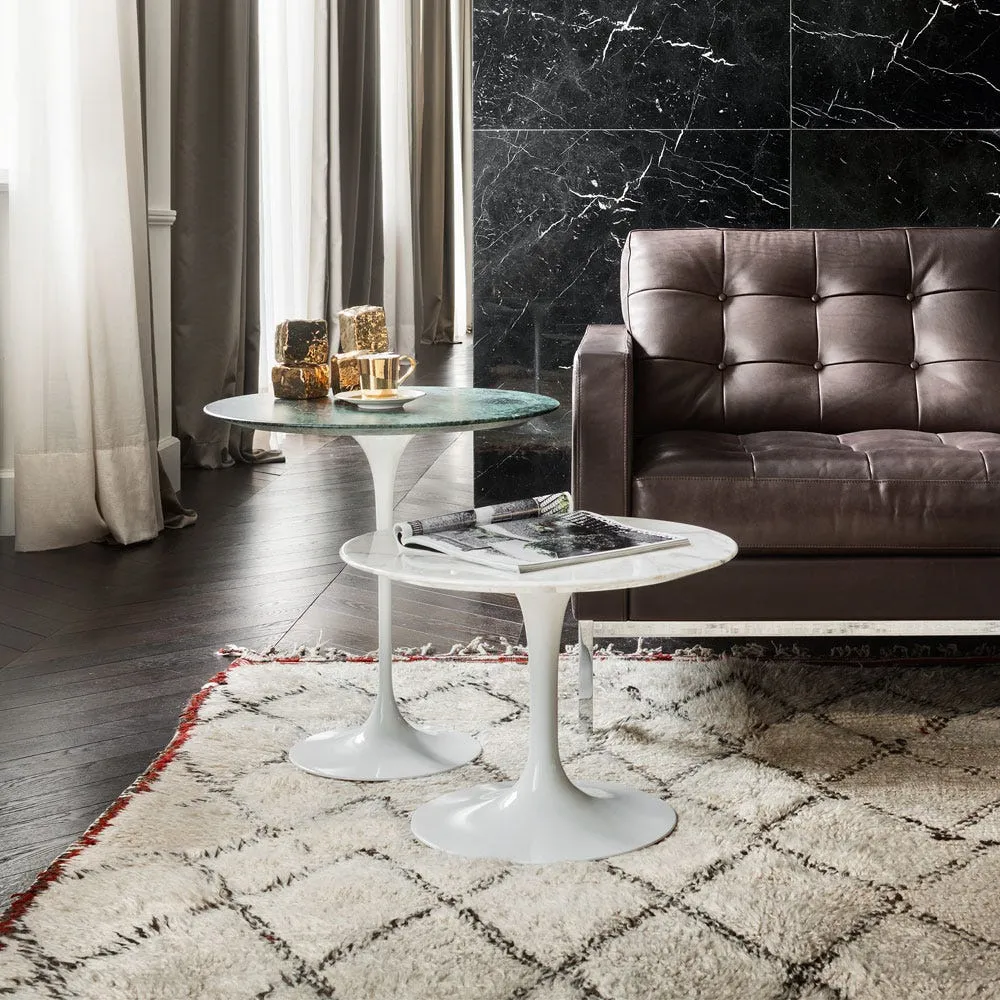 Knoll Saarinen Side Table with White Base in White Laminate 51cm 3