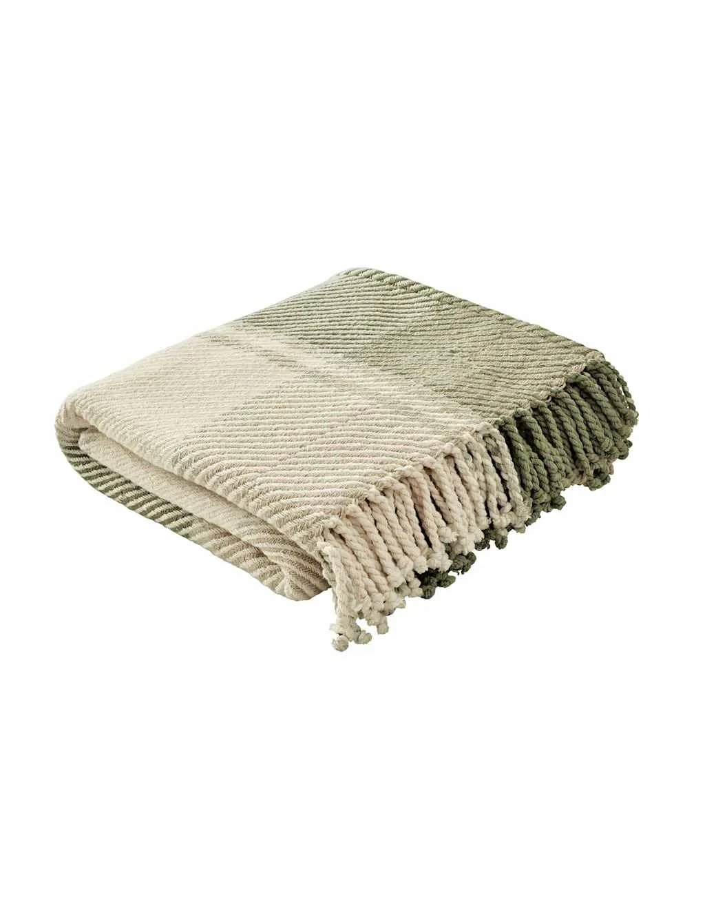 Laura Ashley Pure Cotton Dylan Checked Throw Green Mix