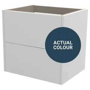 Duarti By Calypso Cascade 600mm Full Depth 2 Drawer Wall Hung Vanity Unit - Twilight Blue