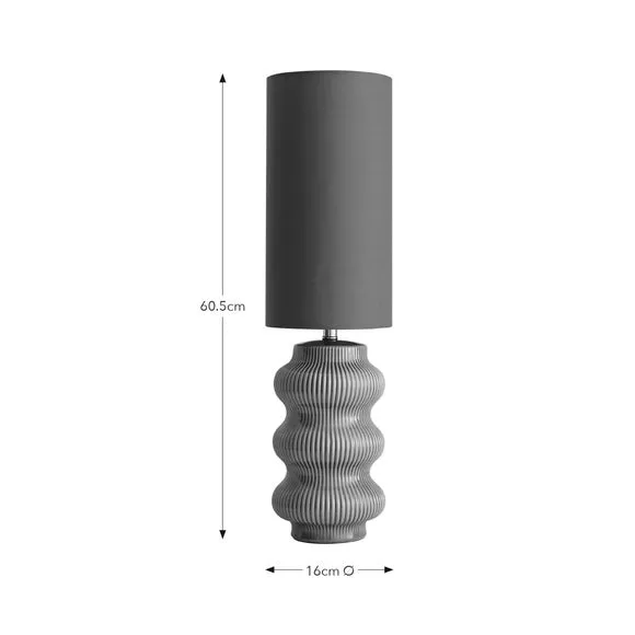 Pippin Ribbed Ceramic Table Lamp 6