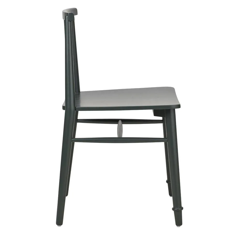 Statement Furniture Queensbury Wooden Dining Chair with Slatted Back in Bottle Green 3