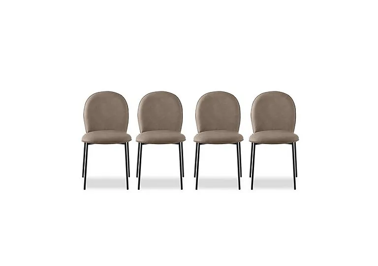 Riley Set of 4 Mid Black Metal Leg Dining Chairs - Desert