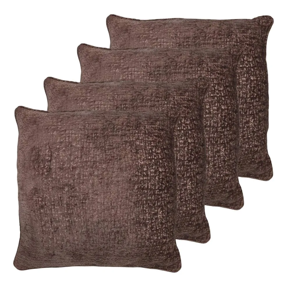 HomeSpace Direct Belmont Cushions 4 Pack in Brown