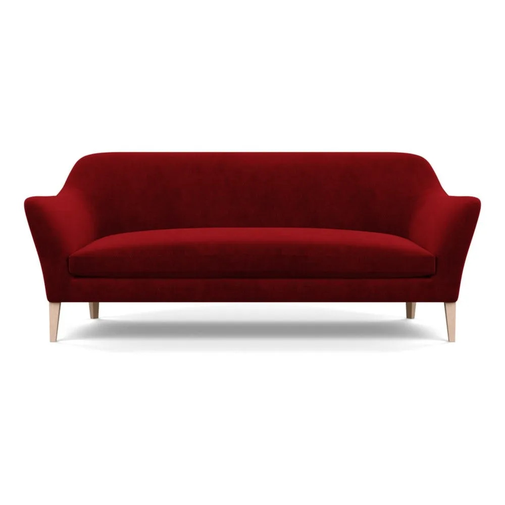 Heal's Wallis 4 Seater Sofa Smart Luxe Velvet Mulberry Natural Ash Feet
