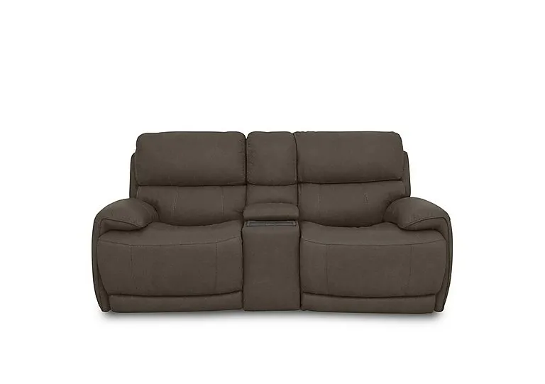 Link Fabric 2 Seater Power Recliner Sofa with Power Headrests and Cupholders - Dark Grey - Sofas and Armchairs - In Time for Christmas