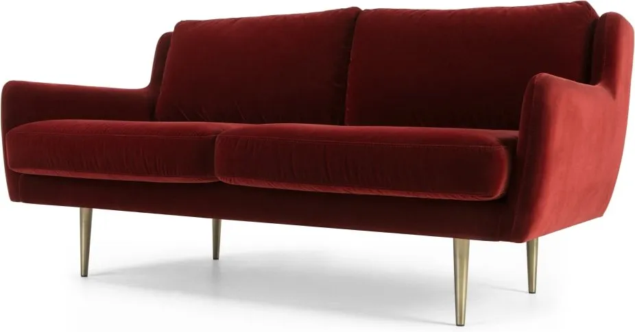 Simone 2 Seater Sofa, Claret Cotton Velvet