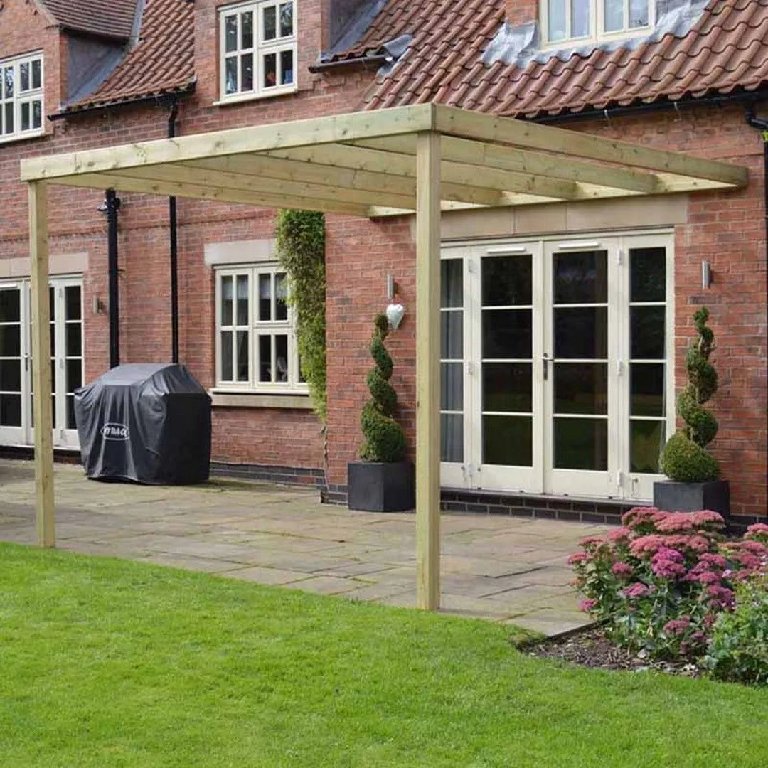 Rutland County Garden Furniture Ltd Wall Mounted Box Pergola - L240 x W240 x H270 cm - Light Green