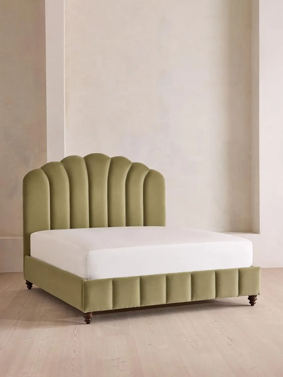 Manette Bed, with Twisted Cord, King, Velvet Lichen