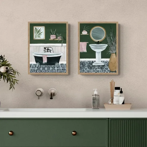 Artko Set of 2 Bathroom by Yvette St Amant Framed Prints