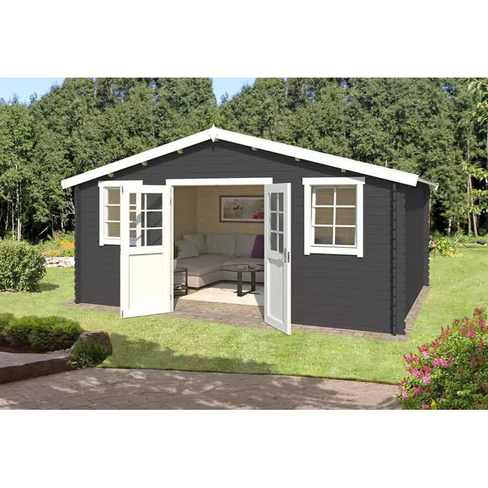 Lasita Maja Ltd Udo 380-Log Cabin, Garden Room, Home Office - L522.4xW400xH256.5 cm in Light Tan 3