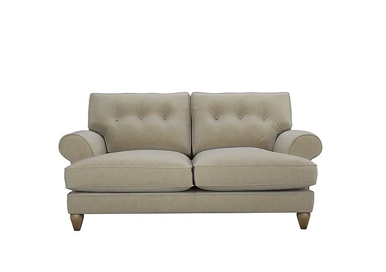 Bronwyn 2.5 Seater Fabric Classic Back Fibre Fill Sofa with Washed Oak Feet - Quiet Fawn