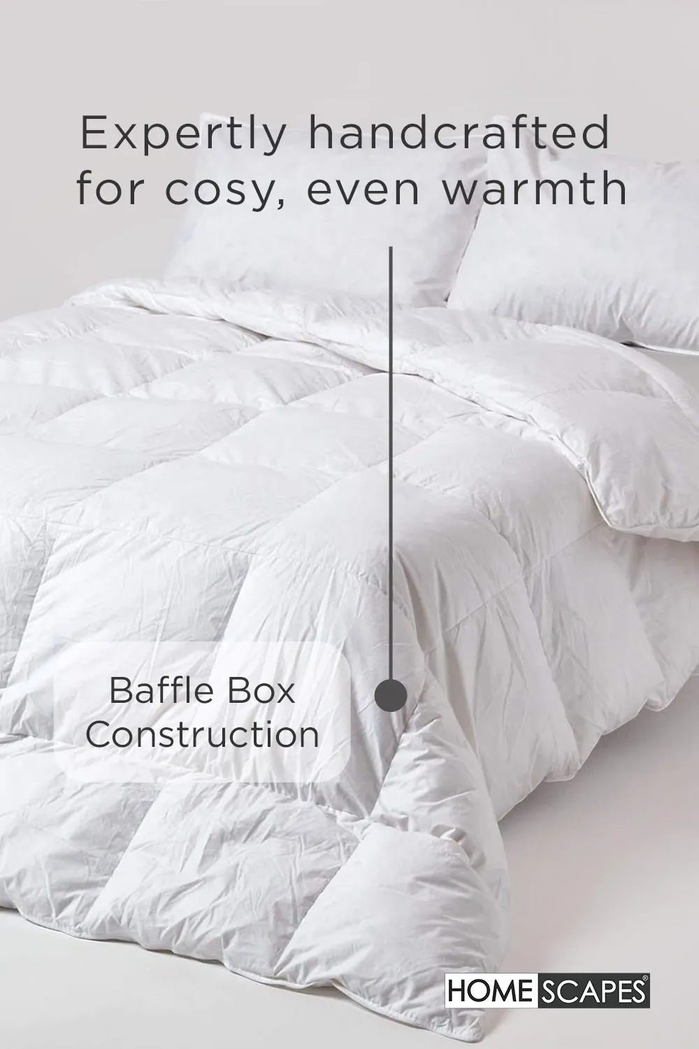 Homescapes Duck Feather & Down 15 Tog Winter Duvet in White 6