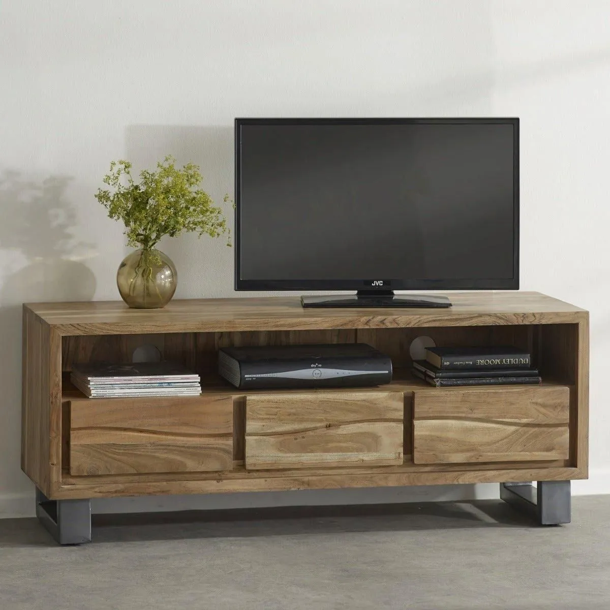 IH Design Wollaston Natural Essential Live Edge Large Media Unit in Brown